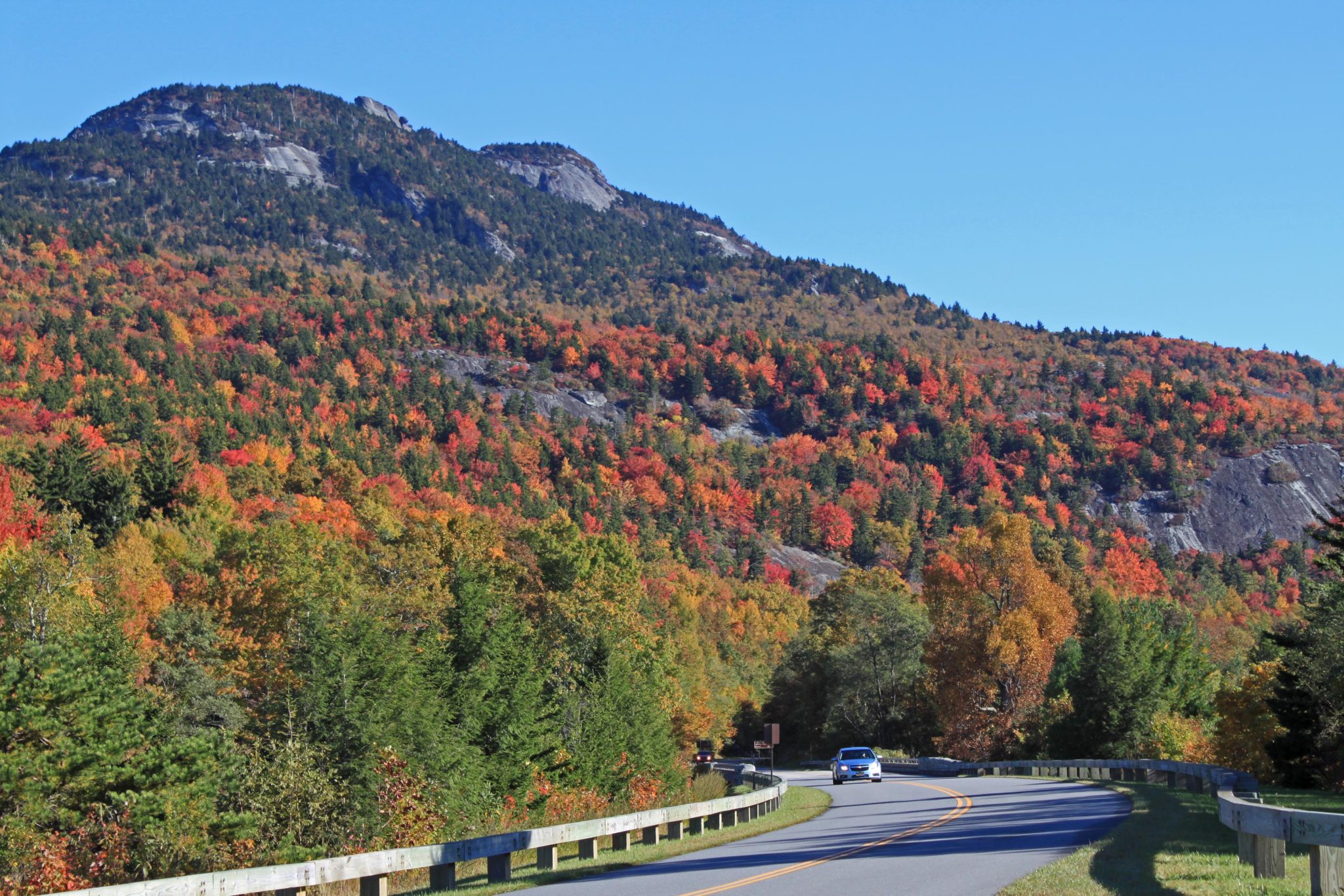 View of Grandfather Mountain in the fall